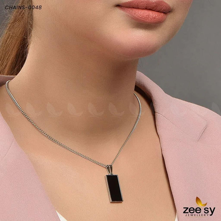 Chains - 0048 Silver Black chains - Zeesy Jewellery Pakistan | Premium Artificial & Imitation Jewellery