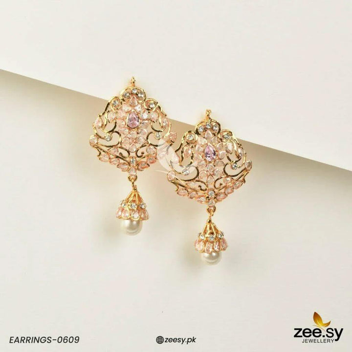 EARRINGS-0609 Pink Earrings - Zeesy Jewellery Pakistan | Premium Artificial & Imitation Jewellery
