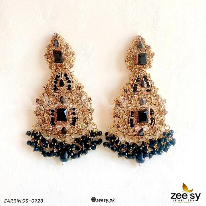 EARRINGS-0723 Black Earrings - Zeesy Jewellery Pakistan | Premium Artificial & Imitation Jewellery