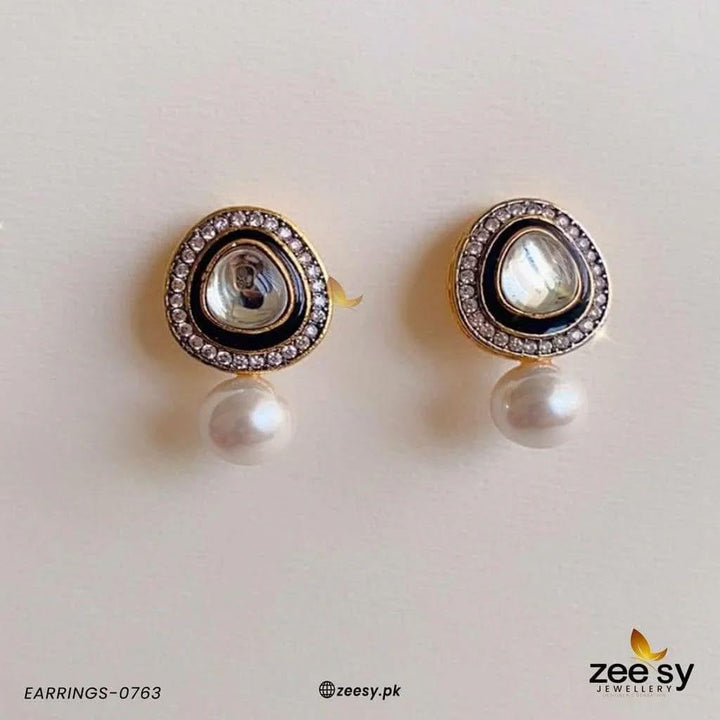 Opal Mirror Pearl Drop Earrings Earrings - Zeesy Jewellery Pakistan | Premium Artificial & Imitation Jewellery