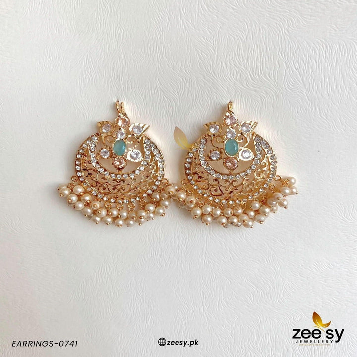 Exclusive Sheesh Gul Stud Earrings Feroza Earrings - Zeesy Jewellery Pakistan | Premium Artificial & Imitation Jewellery
