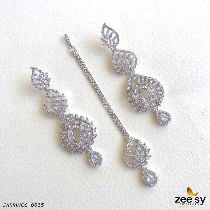 EARRINGS-0665 Silver Pink Earrings - Zeesy Jewellery Pakistan | Premium Artificial & Imitation Jewellery