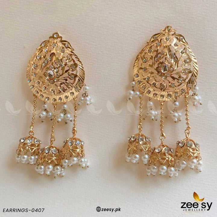 Regal Pearl Traditional Drop Earring Earrings - Zeesy Jewellery Pakistan | Premium Artificial & Imitation Jewellery