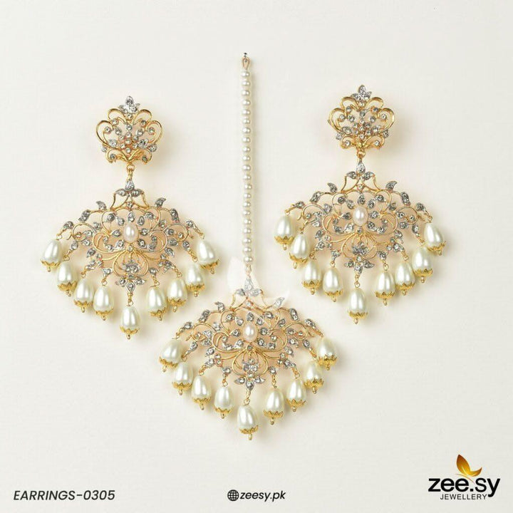 Sunflower Earrings-0305 Pearl Earrings - Zeesy Jewellery Pakistan | Premium Artificial & Imitation Jewellery