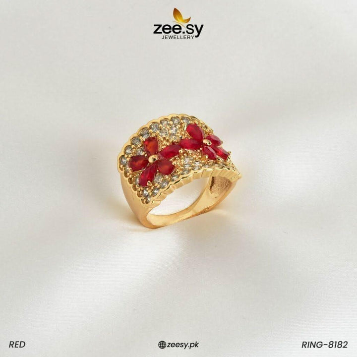 RING-8182 Red Finger Ring - Zeesy Jewellery Pakistan | Premium Artificial & Imitation Jewellery