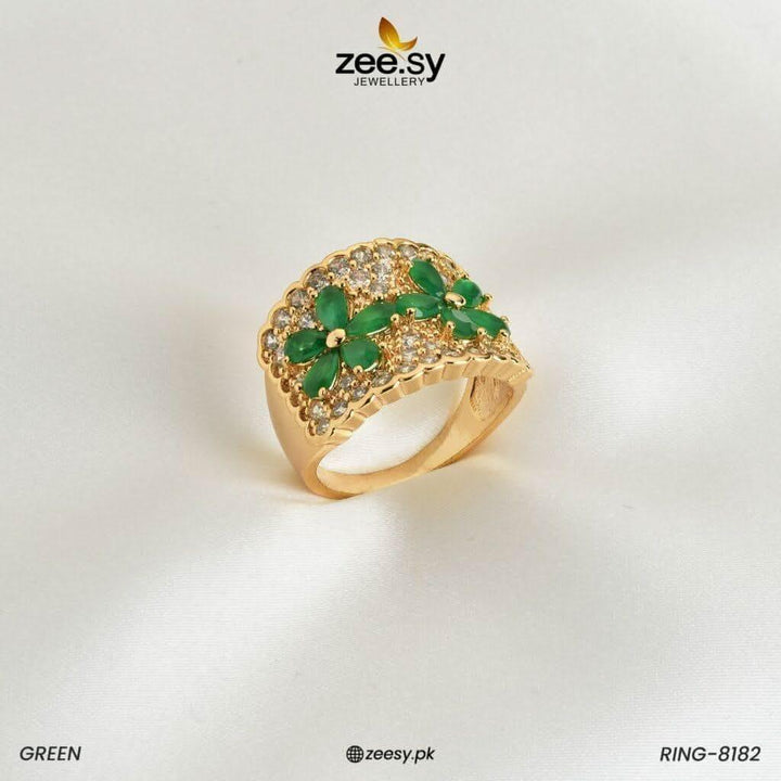 RING-8182 Green Finger Ring - Zeesy Jewellery Pakistan | Premium Artificial & Imitation Jewellery