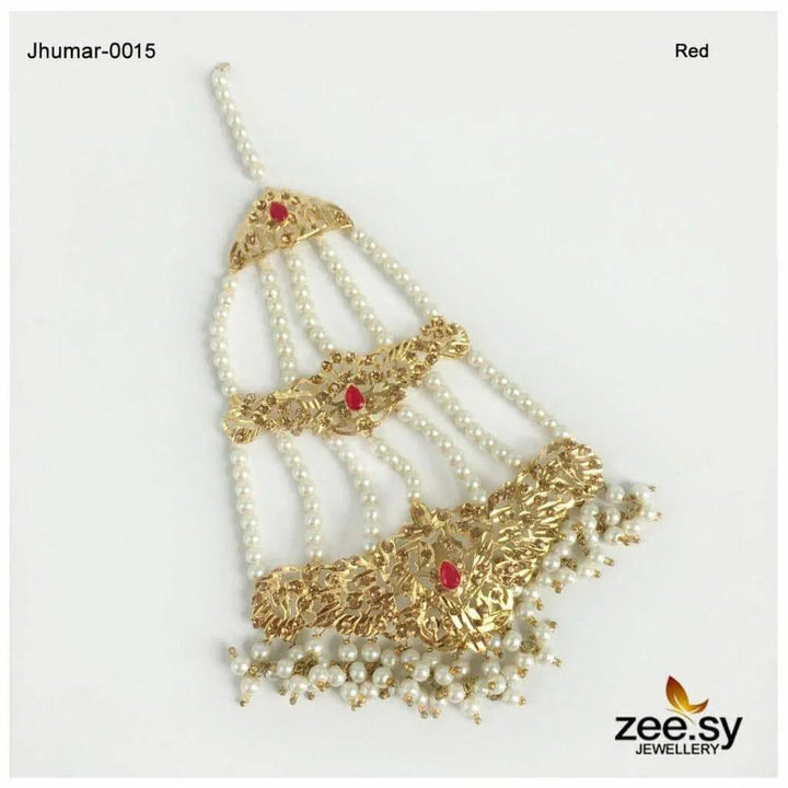 JHUMAR-0015 Champagne Red jhumar - Zeesy Jewellery Pakistan | Premium Artificial & Imitation Jewellery