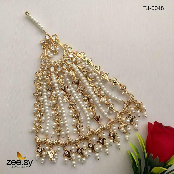 Peacock Gemstone Pearl Jhumar Pearl jhumar - Zeesy Jewellery Pakistan | Premium Artificial & Imitation Jewellery