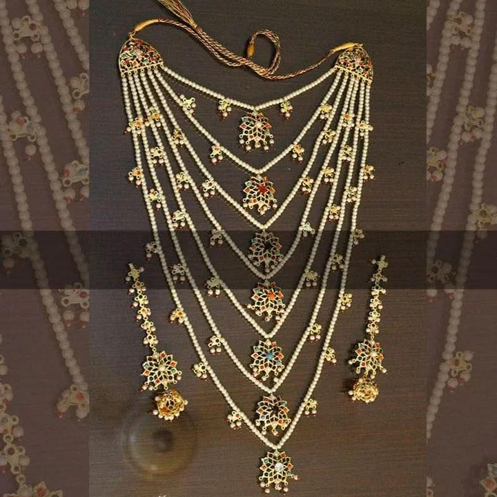 Blossom Pearl Heritage Malla Set Mala Necklace - Zeesy Jewellery Pakistan | Premium Artificial & Imitation Jewellery