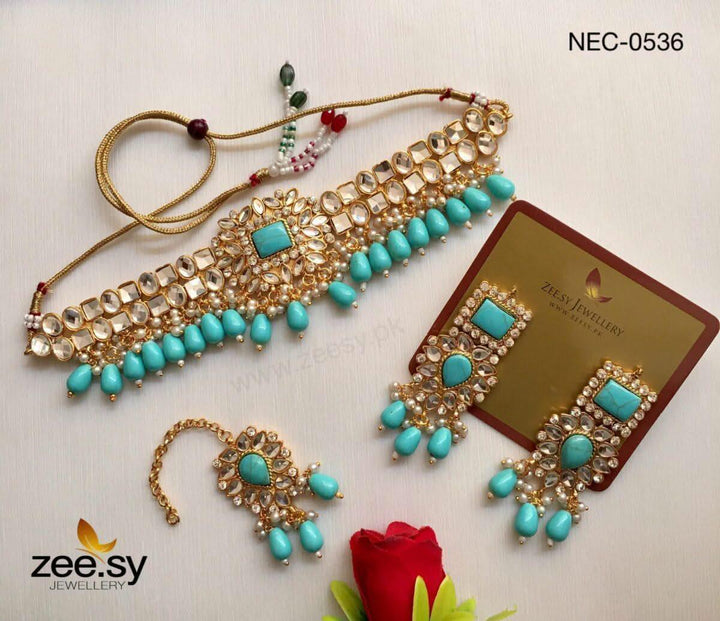KUNDAN NECKLACE - 0536 Feroza Necklace Sets - Zeesy Jewellery Pakistan | Premium Artificial & Imitation Jewellery