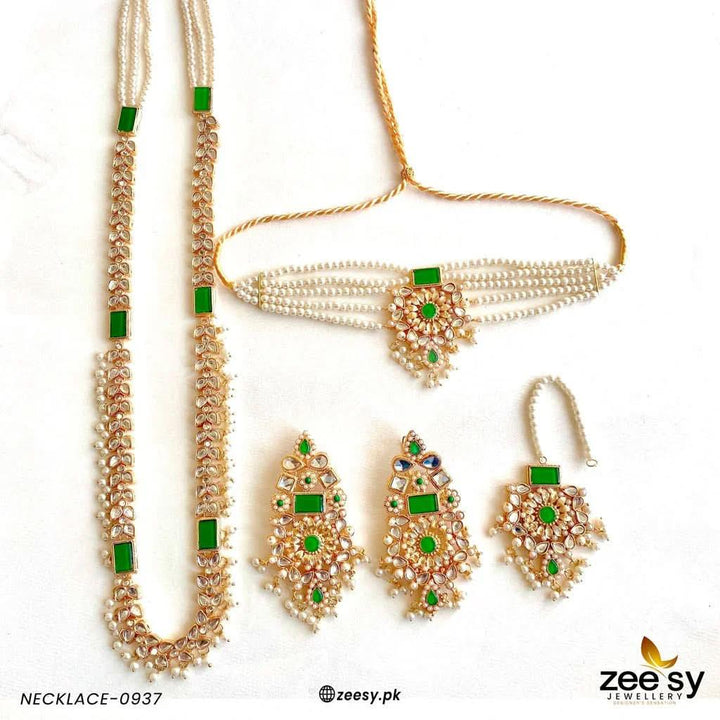 MALLA NECKLACE-0937 Green Necklace Sets - Zeesy Jewellery Pakistan | Premium Artificial & Imitation Jewellery