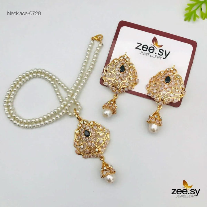 Egyptian Pearl Drop Necklace Set Necklace Sets - Zeesy Jewellery Pakistan | Premium Artificial & Imitation Jewellery