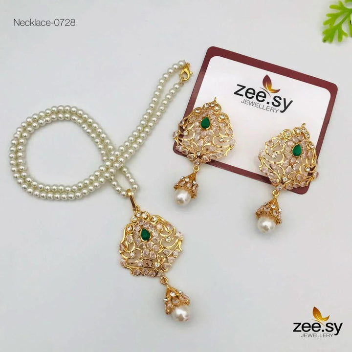 Egyptian Pearl Drop Necklace Set Necklace Sets - Zeesy Jewellery Pakistan | Premium Artificial & Imitation Jewellery