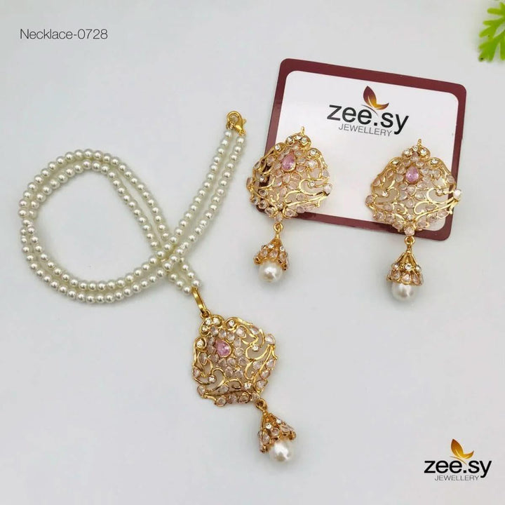 Egyptian Pearl Drop Necklace Set Necklace Sets - Zeesy Jewellery Pakistan | Premium Artificial & Imitation Jewellery
