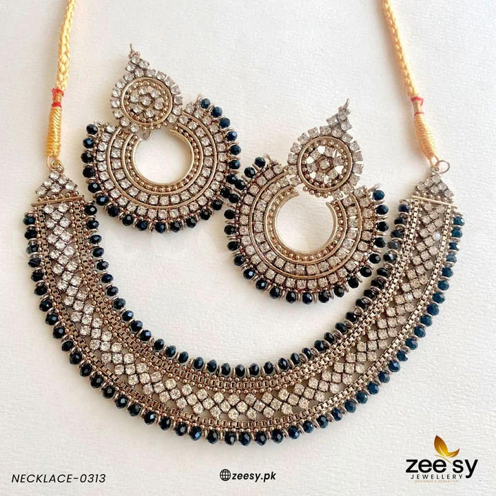 NECKLACE-0313 Black Necklace Sets - Zeesy Jewellery Pakistan | Premium Artificial & Imitation Jewellery