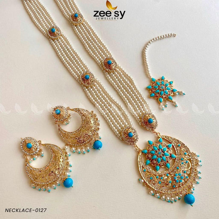 Royal Pearl Malla Necklace Set Default Title Necklace Sets - Zeesy Jewellery Pakistan | Premium Artificial & Imitation Jewellery