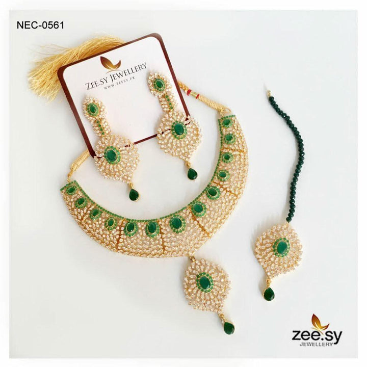 NECKLACE-0561 Green Necklace Sets - Zeesy Jewellery Pakistan | Premium Artificial & Imitation Jewellery