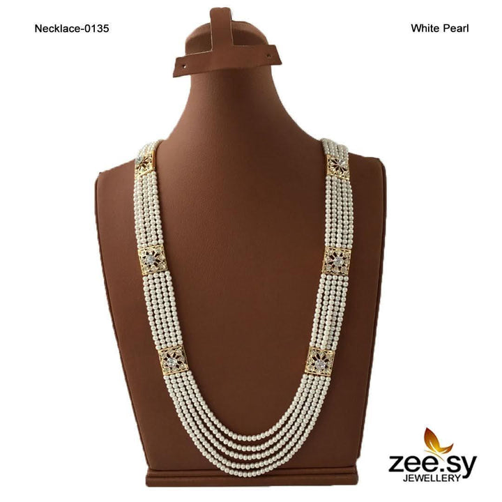 NECKLACE-0135 White Pearl Necklace Sets - Zeesy Jewellery Pakistan | Premium Artificial & Imitation Jewellery