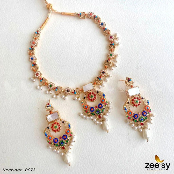 Necklace-0973 White Necklace Sets - Zeesy Jewellery Pakistan | Premium Artificial & Imitation Jewellery