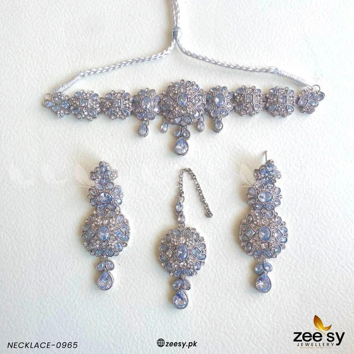 NECKLACE-0965 Silver Necklace Sets - Zeesy Jewellery Pakistan | Premium Artificial & Imitation Jewellery