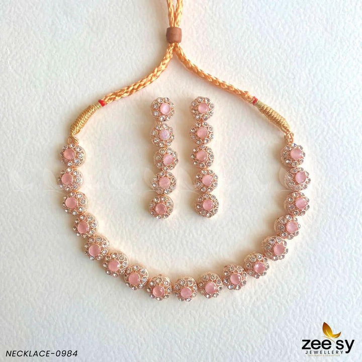 NECKLACE-0985 Mint Pink Necklace Sets - Zeesy Jewellery Pakistan | Premium Artificial & Imitation Jewellery