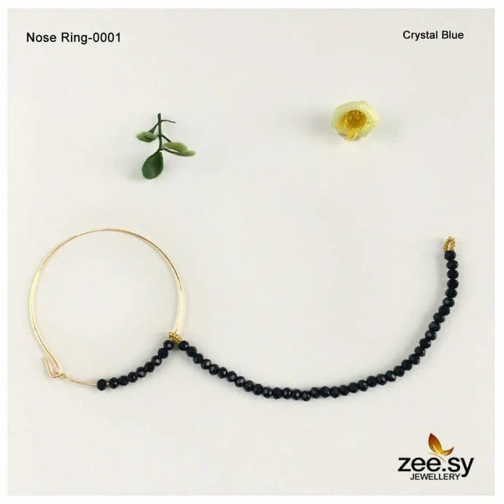 Wedding Nose Ring-0001 Crystal Blue Nose ring - Zeesy Jewellery Pakistan | Premium Artificial & Imitation Jewellery
