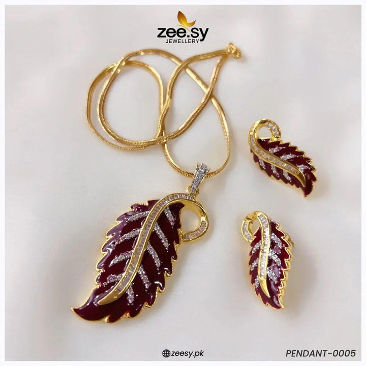 Pendant-0005 Red Pendant - Zeesy Jewellery Pakistan | Premium Artificial & Imitation Jewellery