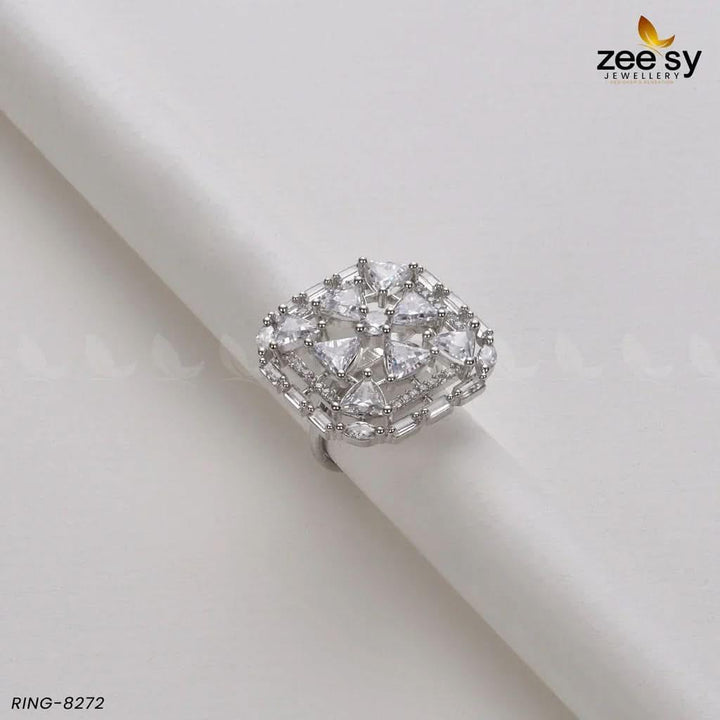 Cubic Ring-8272 Silver White Rings - Zeesy Jewellery Pakistan | Premium Artificial & Imitation Jewellery