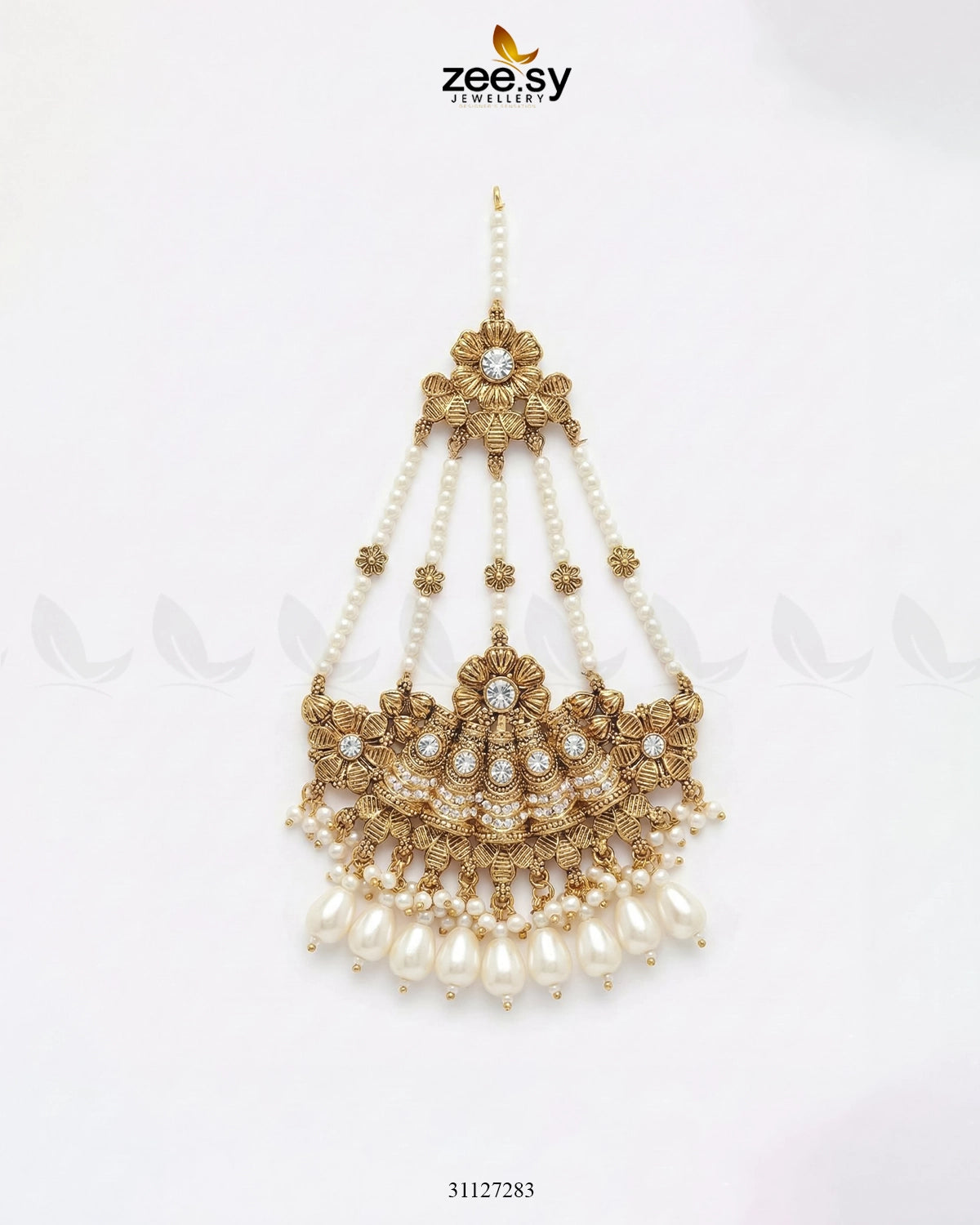 Antique Bloom Pearl Cascade Jhumar - Zeesy Jewellery