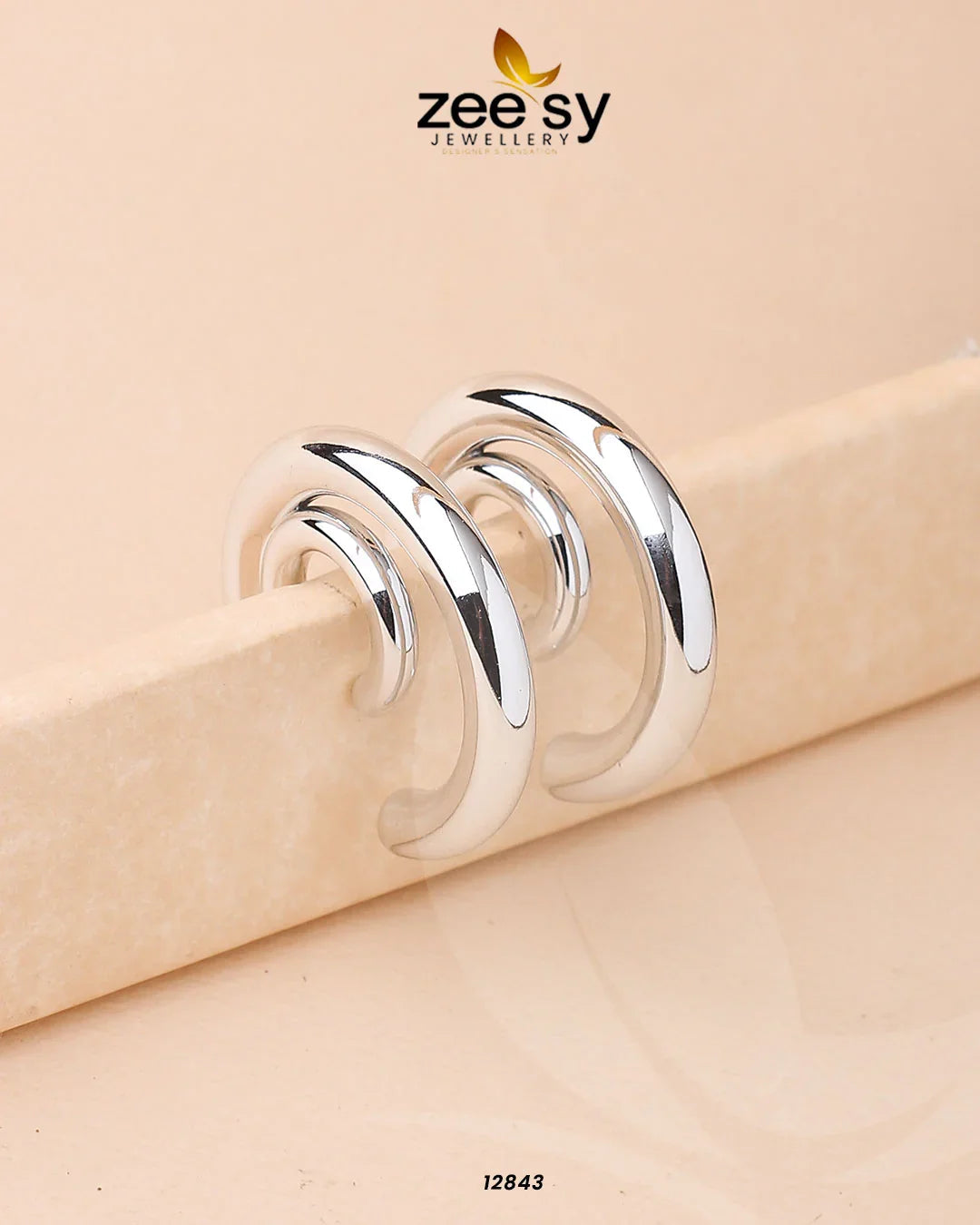 Arc Earrings Silver - Zeesy Jewellery