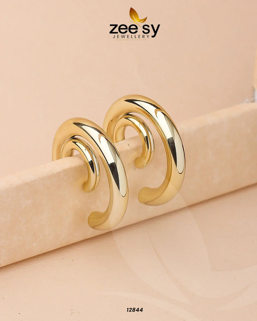 Arc Earrings Gold - Zeesy Jewellery