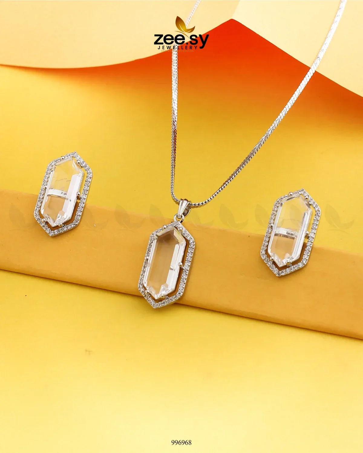 Jade Pendant set White - Zeesy Jewellery