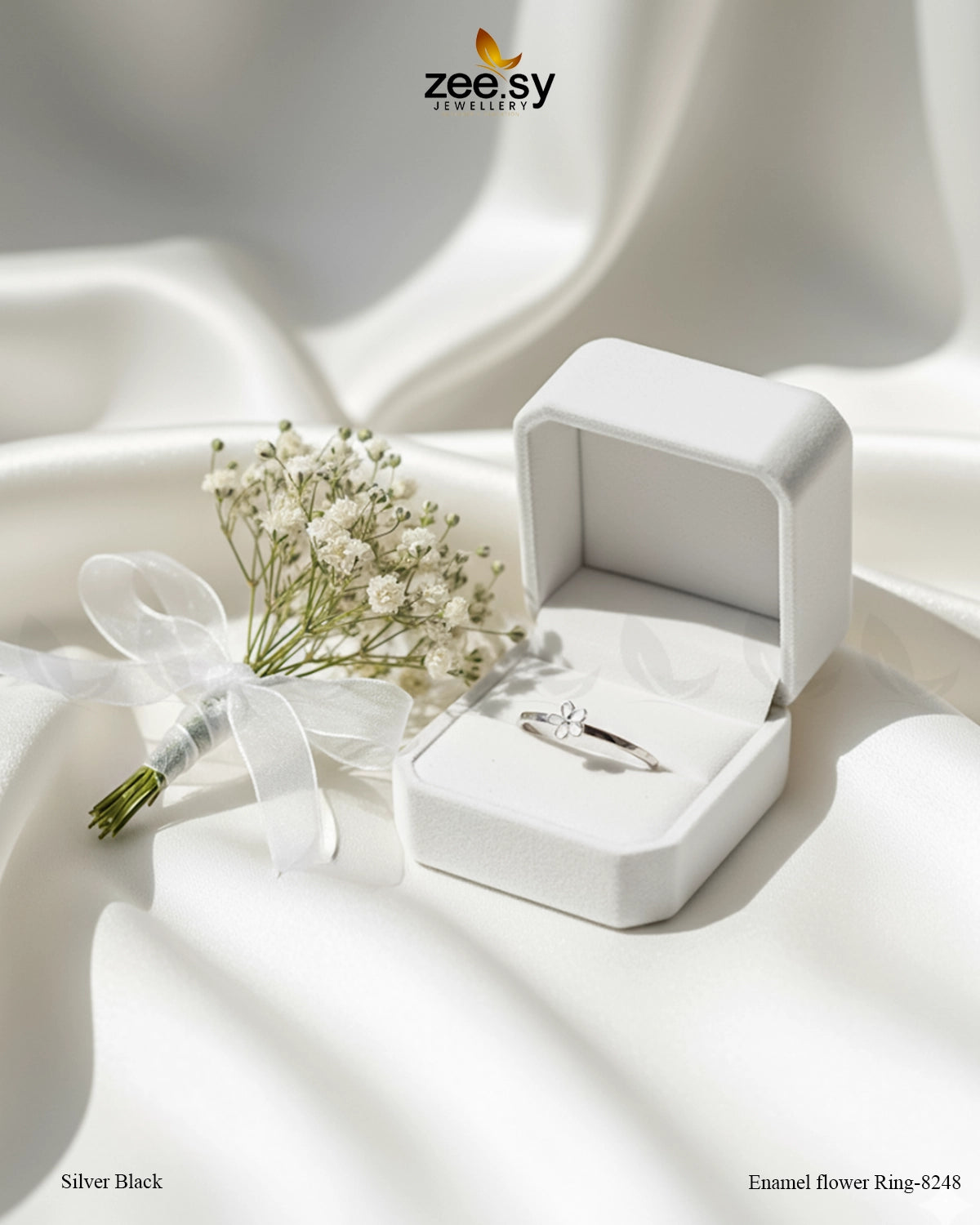 Enamel flower Ring-8248 - Zeesy Jewellery