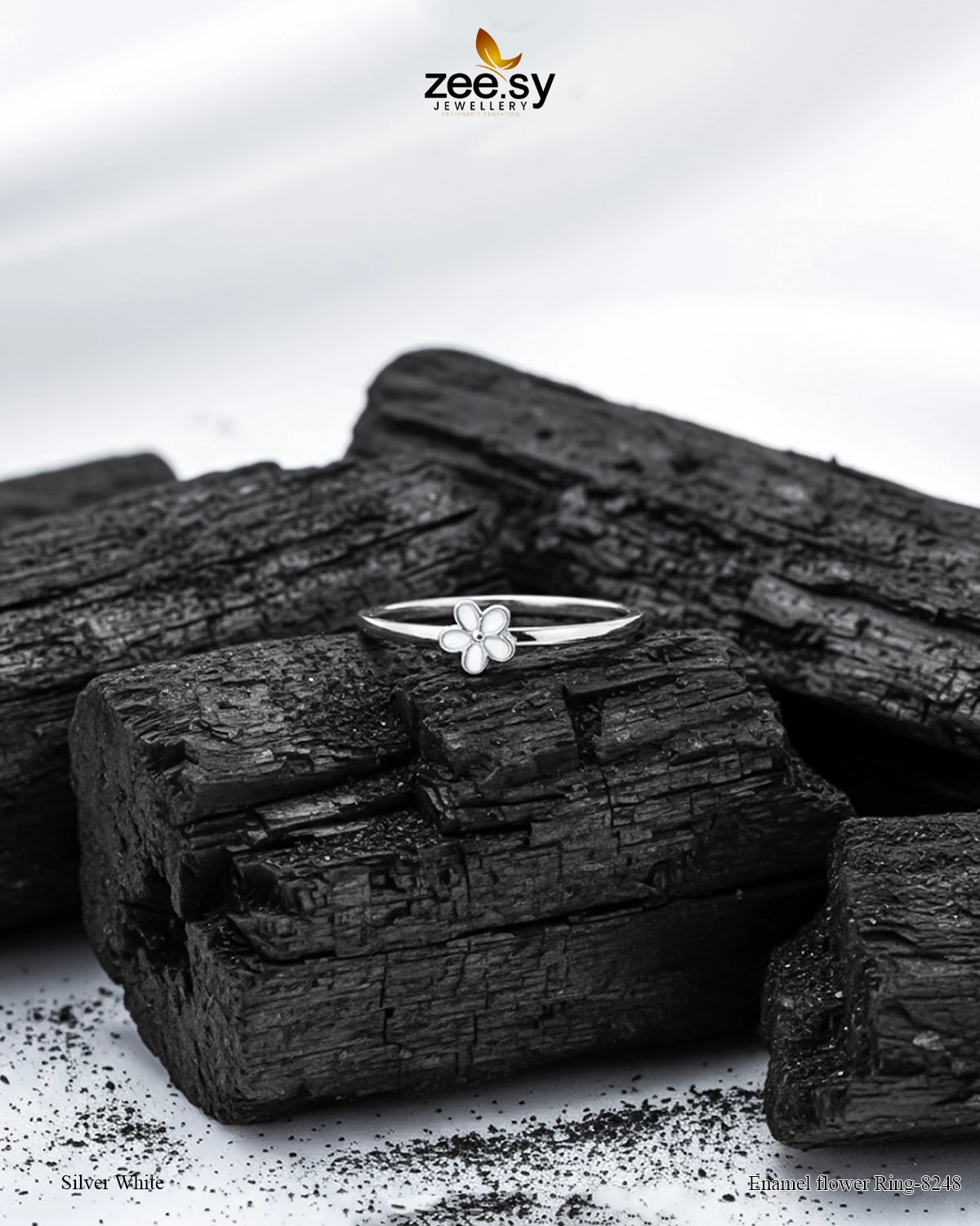 Enamel flower Ring-8248 - Zeesy Jewellery