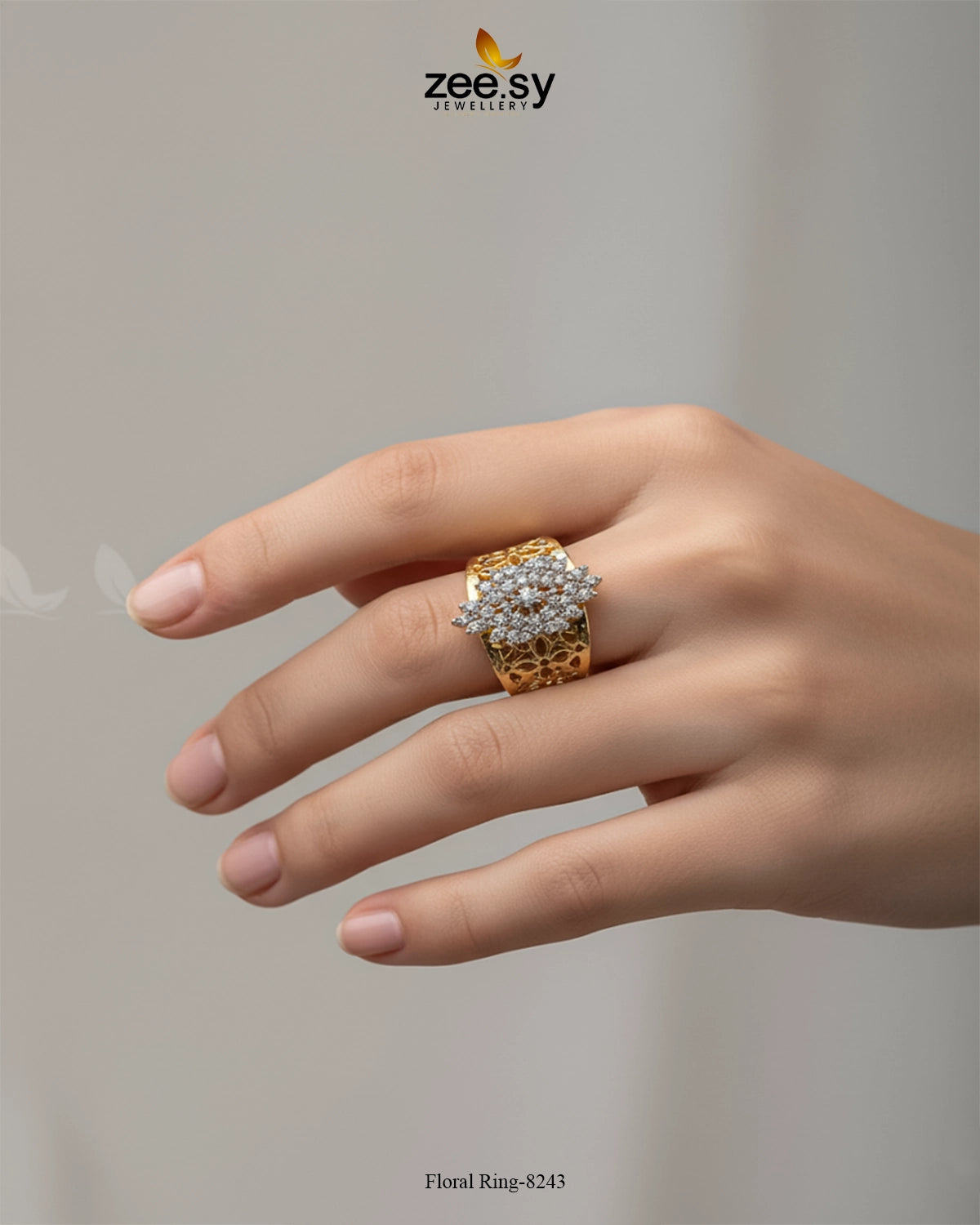 Floral Ring-8243 - Zeesy Jewellery
