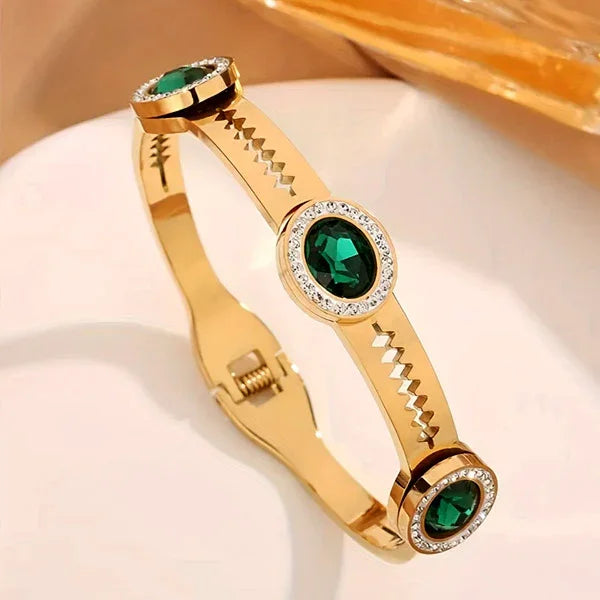 Gilt Ornate Cut Stone Bracelet - Zeesy Jewellery