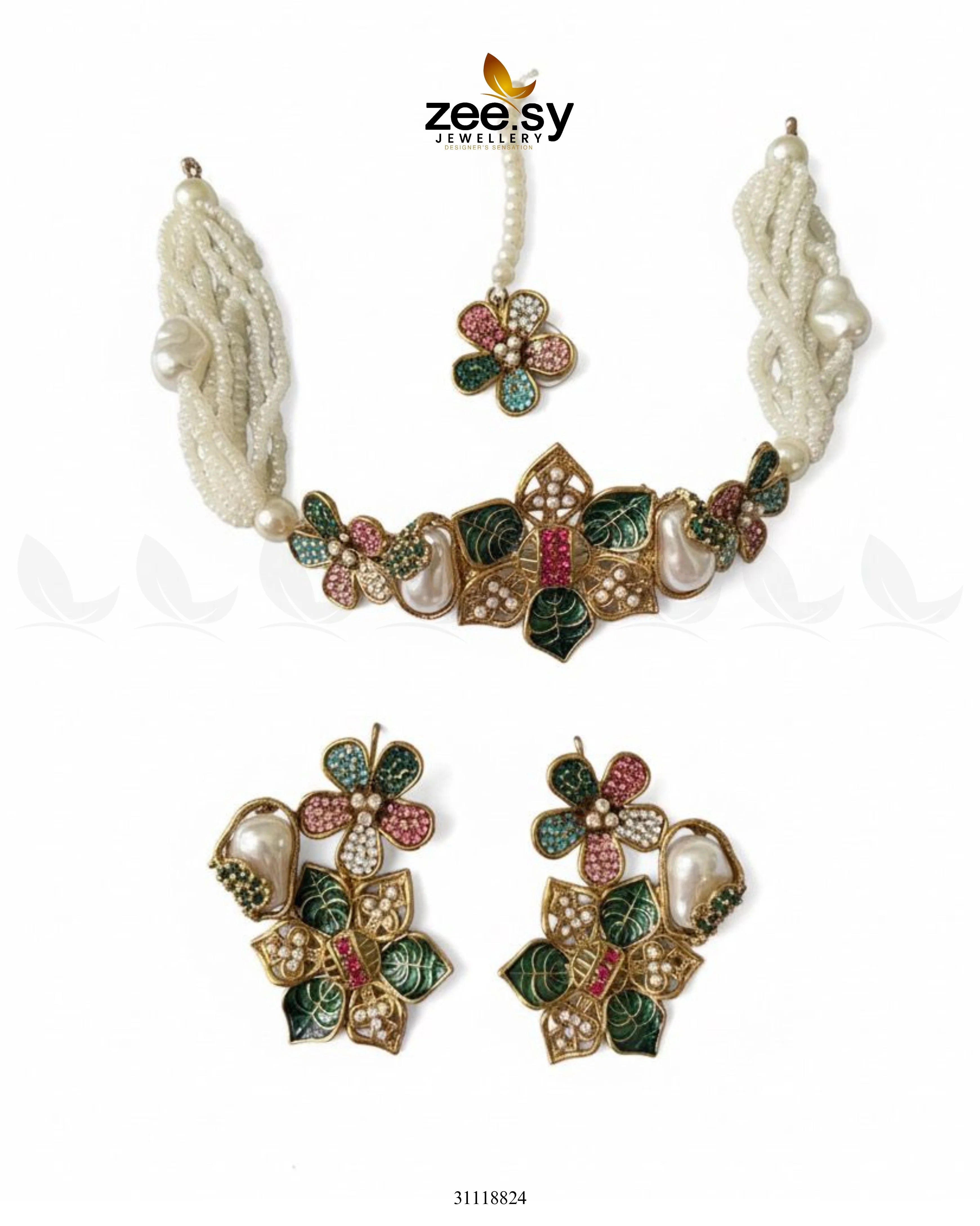 Helix Choker Necklace Set Multi - Zeesy Jewellery