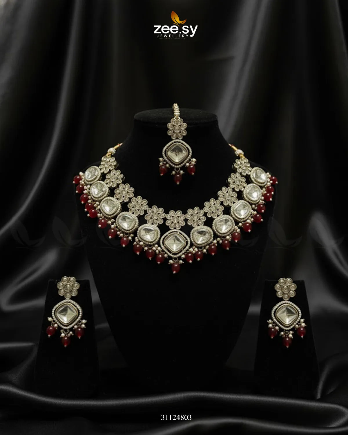Royal Tradiitional Crystal Bridal Set - Zeesy Jewellery