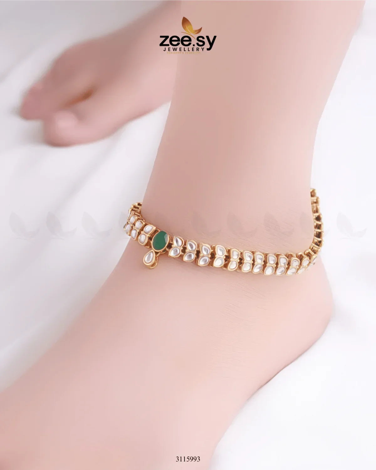 Arezzo Anklet Green - Zeesy Jewellery