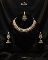 Magnificent Tonel Bridal Set Golden Red - Zeesy Jewellery