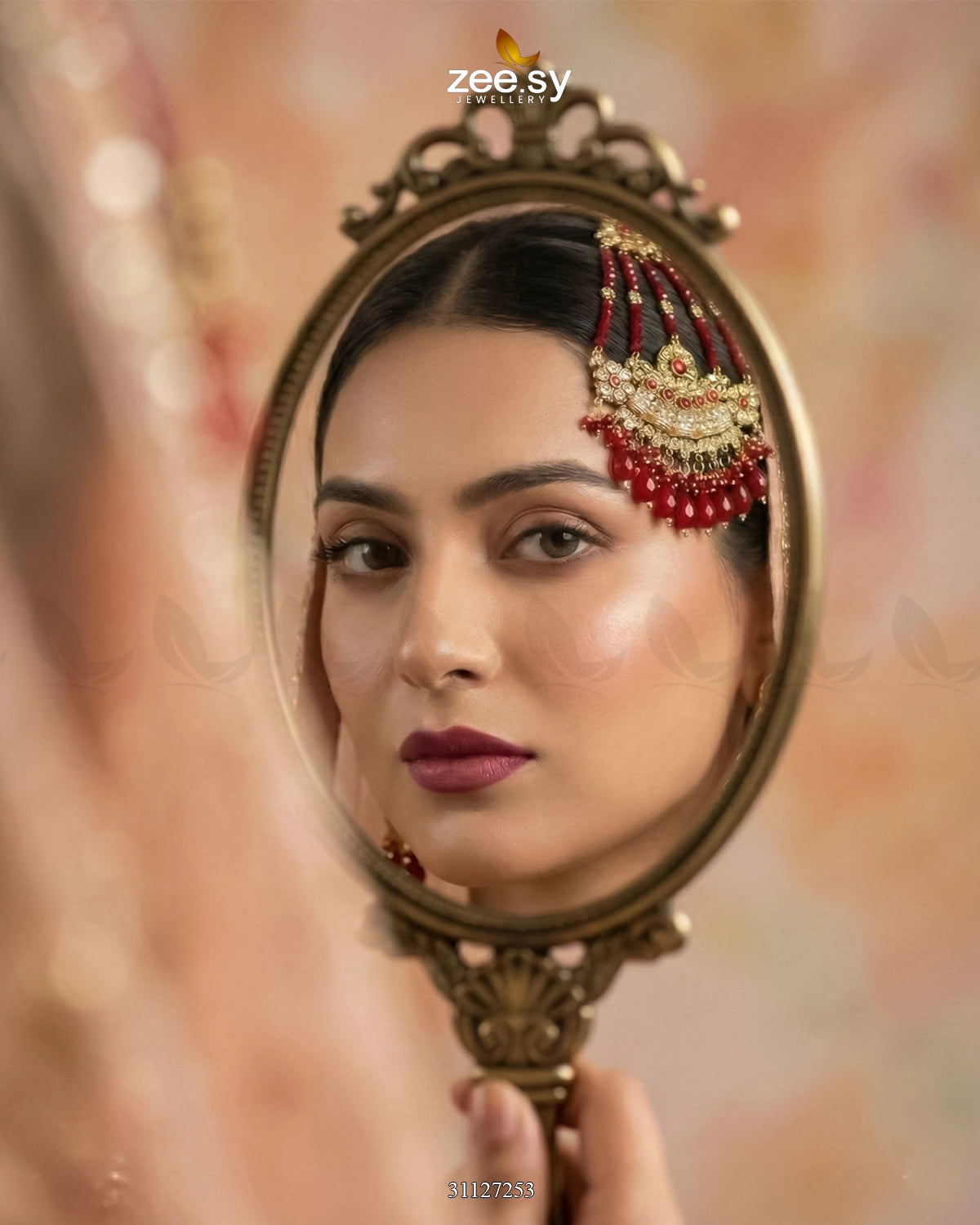 Antique Bloom Pearl Cascade Jhumar - Zeesy Jewellery