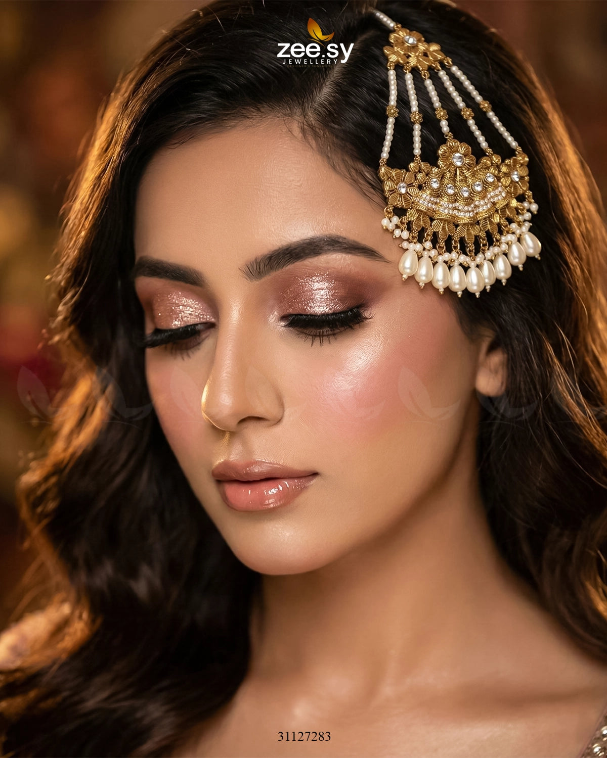 Antique Bloom Pearl Cascade Jhumar White - Zeesy Jewellery