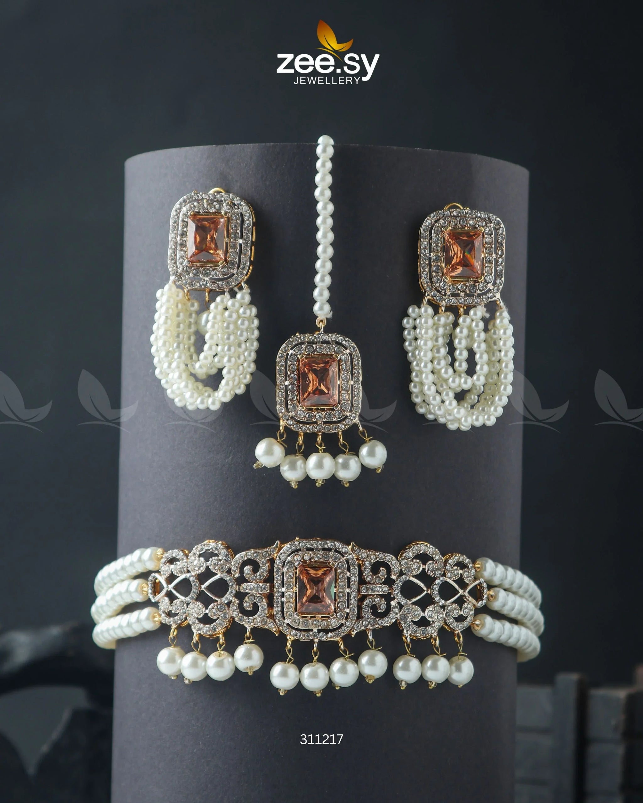 Marasim Choker Necklace Champagne - Zeesy Jewellery