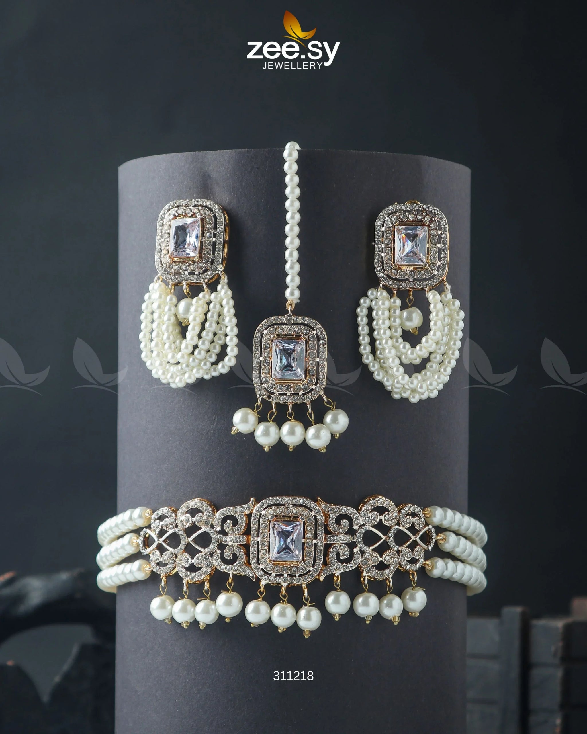 Marasim Choker Necklace White - Zeesy Jewellery