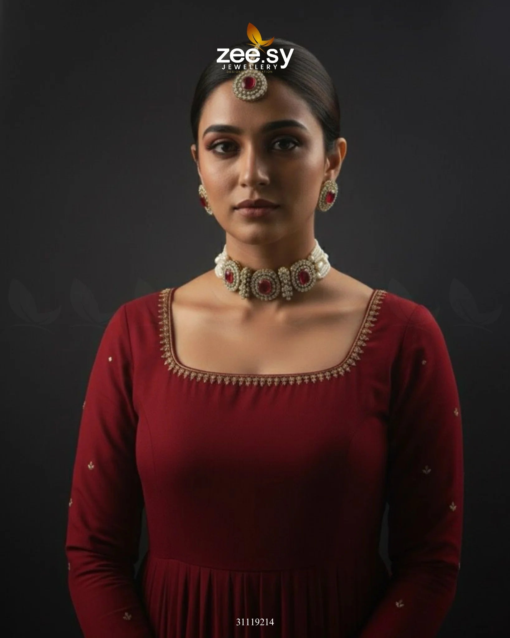 Equinox Stone Pearl Choker Set - Zeesy Jewellery