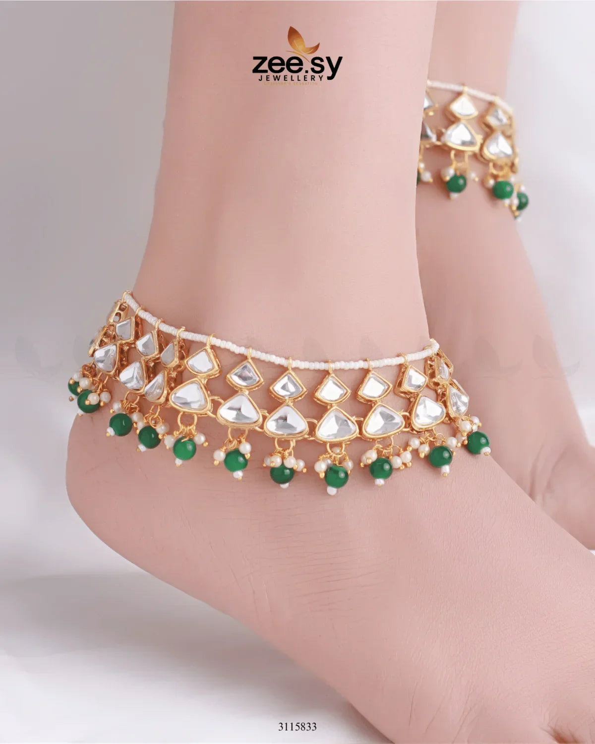 Minisha Anklets Green - Zeesy Jewellery