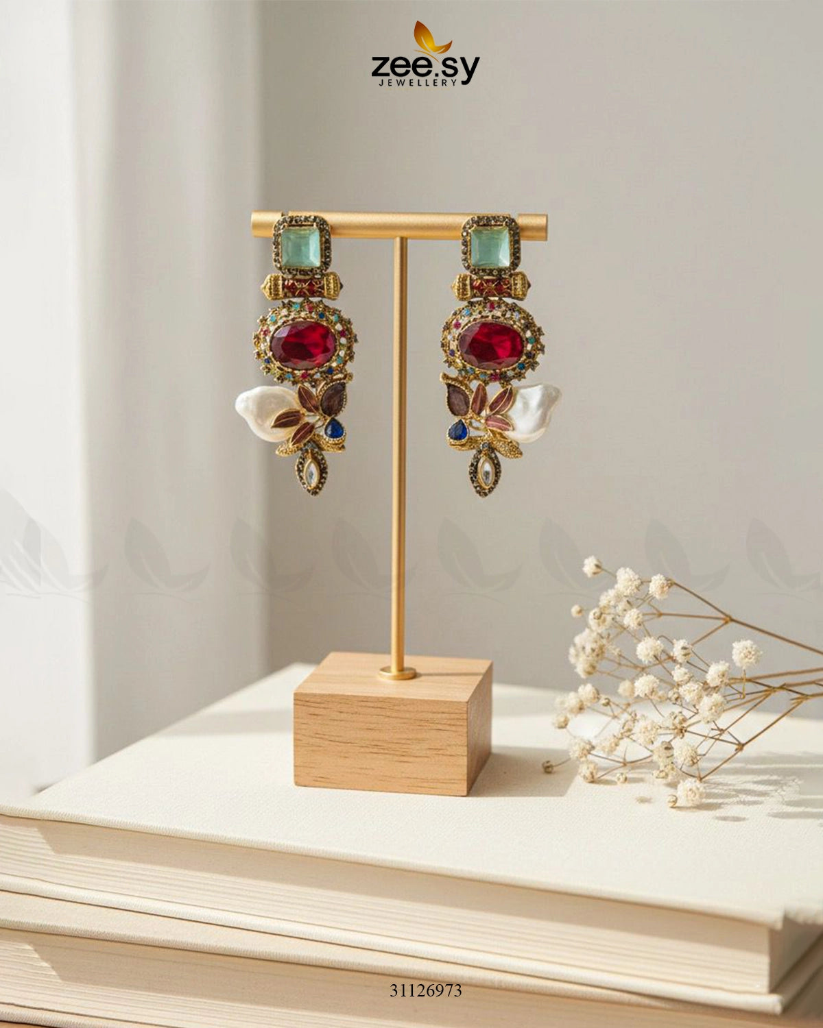 Bloom Stud Baroque Pearl Earrings - Zeesy Jewellery