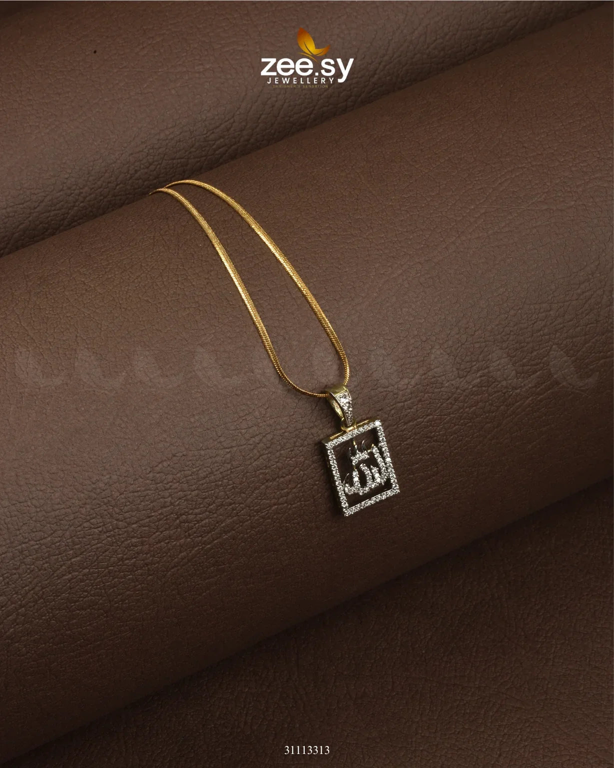 Al-Malik Calligraphy Locket Silver and Golden - Zeesy Jewellery