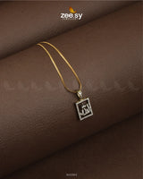 Al-Malik Calligraphy Locket Silver and Golden - Zeesy Jewellery
