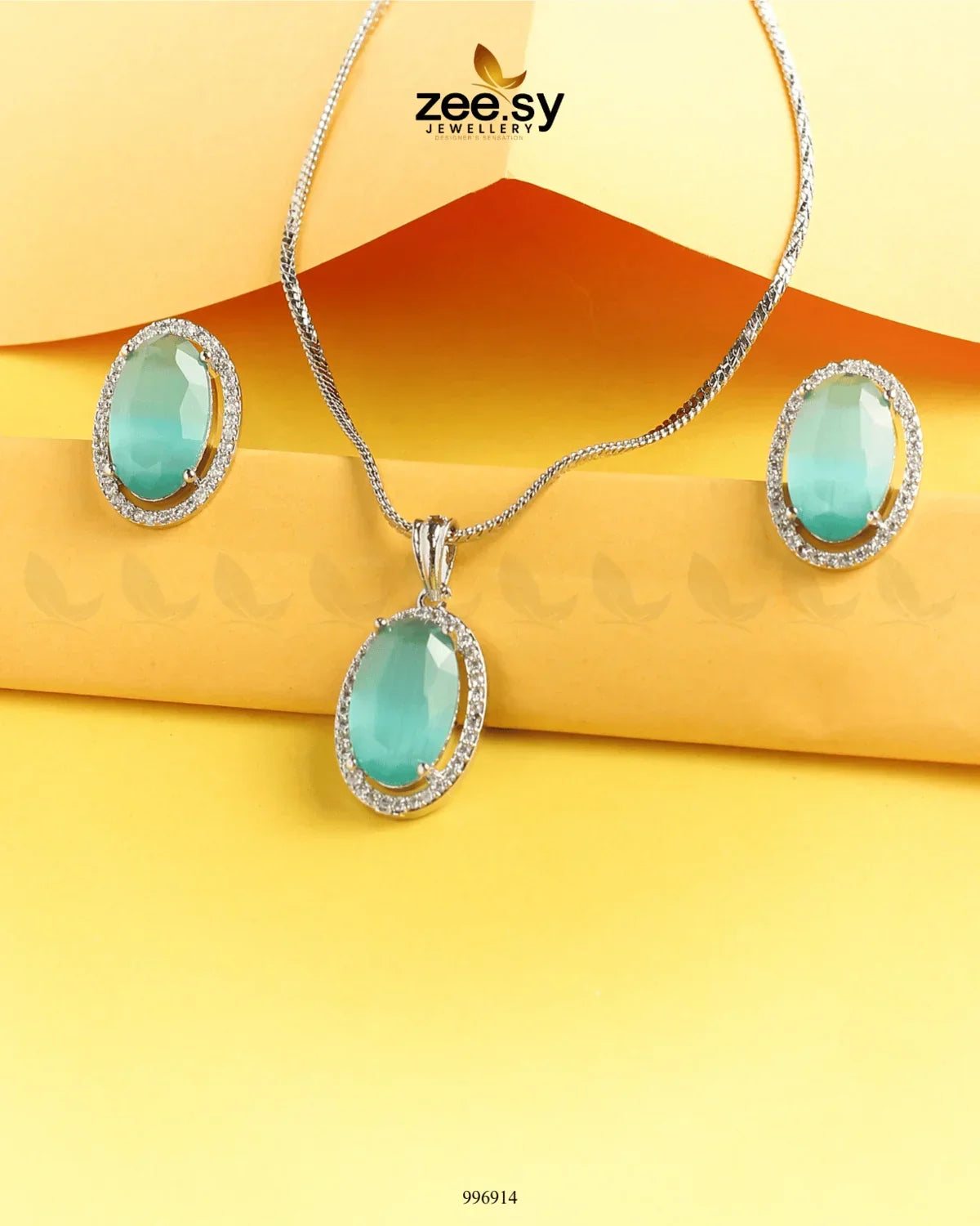 Polaris Pendant Set Mint Green - Zeesy Jewellery